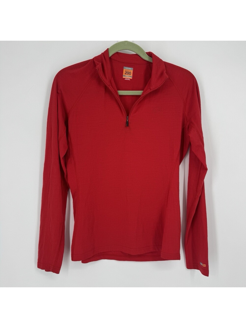 Icebreaker jacket womens large L red bodyfit 200 merino wool outdoor gorpcore